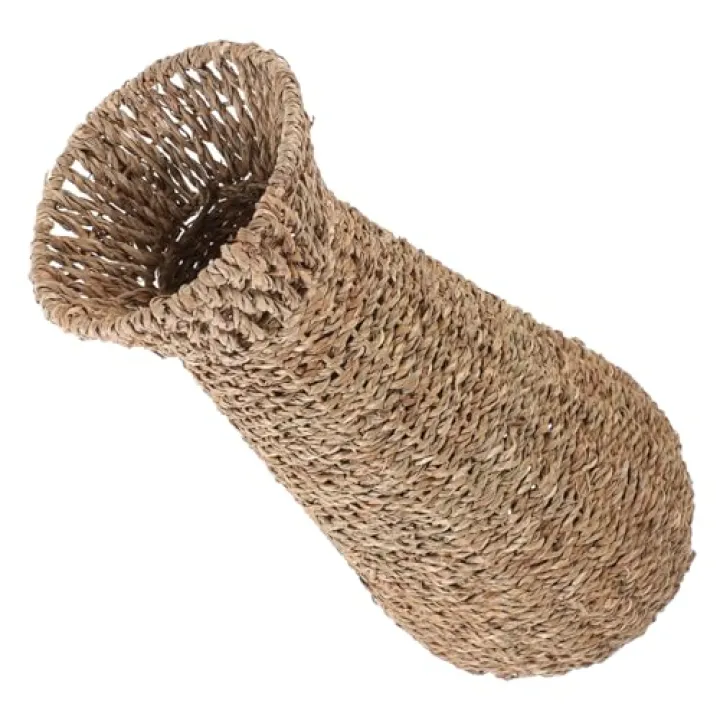 Decorative Hand Woven Floor Vase for Dried Flowers Rustic Resin Flower Container Base Design for Floral Arrangements and Centerpieces