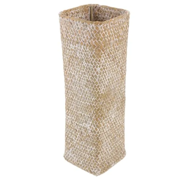 Ciieeo Straw Woven Vase 11.8 Inch Decorative Flower Arrangement Vase Rattan Style for Home Office Tabletop D Cor