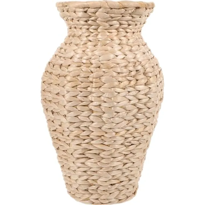 Alipis Woven Straw Flower Vase 11 Inch Decorative Dried Flower Holder Rustic Home Decor for Living Room Bedroom Garden Centerpiece