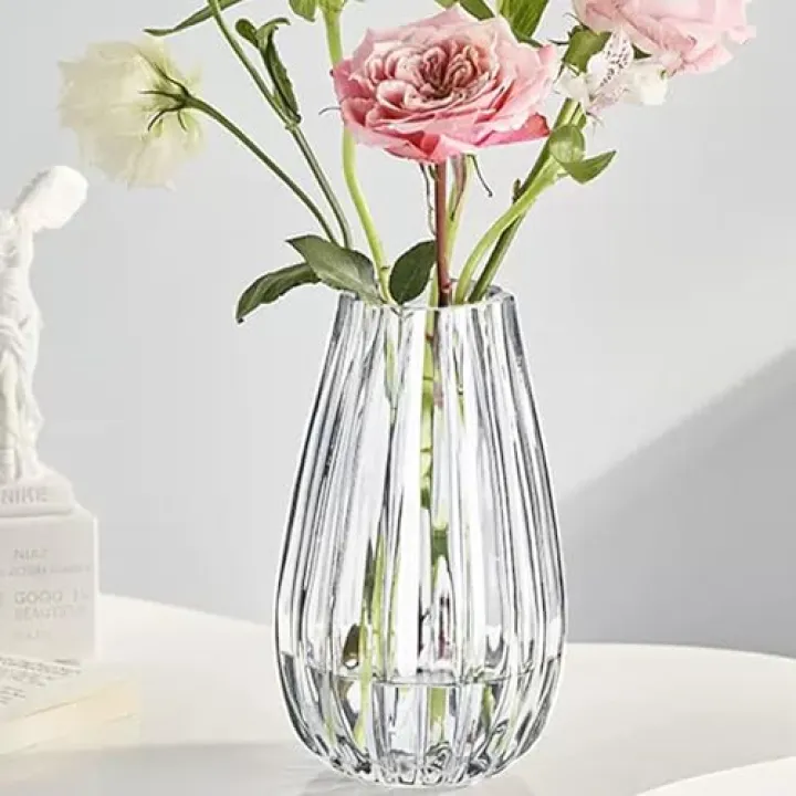 GIDARY 10 inch Flower Vases,Bouquet Vase,Large Vase Glass for Centerpiece Table Home Indoor Desk Decor,Modern Boho Style,for Wedding House Gift