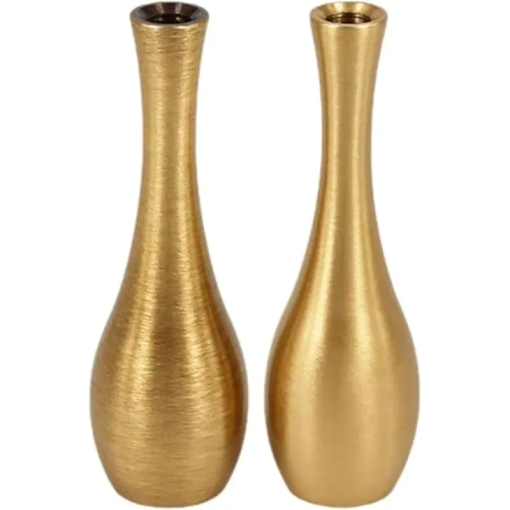 Cabilock Mini Copper Vase Set of 2 Vintage Metal Flower Vases for Desktop Decoration Home Office Table Centerpiece Ornament