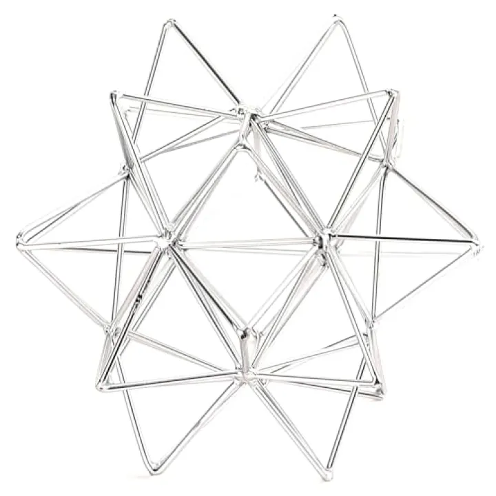 Metal Geometric Table Top Decor, 3D Sliver Spheres Decorative Accents Balls, Iron Abstract Sculpture Objects for Home Decor, Coffee Table Top Decorations for Home Office Living Room Bedroom Decor