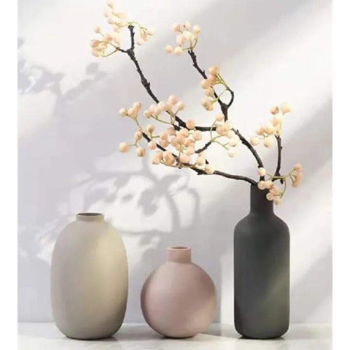Layseri Ceramic Flowers Vase Set of 3, Modern Decorative Flower Vase for Rustic Home Decor, Modern Farmhouse Decor, Living Room Decor, Shelf Decor, and Entryway Décor