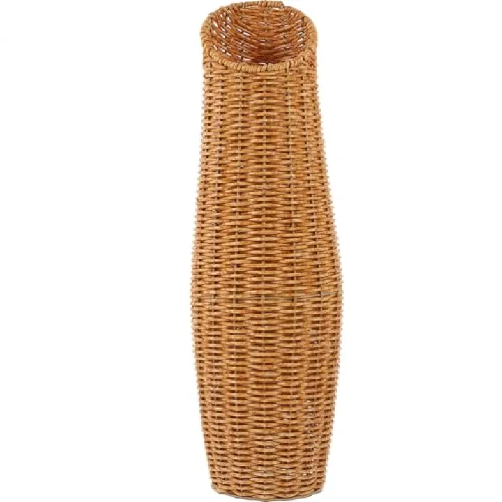 PRETYZOOM Imitation Rattan Floor Vase 16.53X5.11X5.11In Tall Wicker Flower Vase for Home Office Decoration Dried and Artificial Flowers Holder