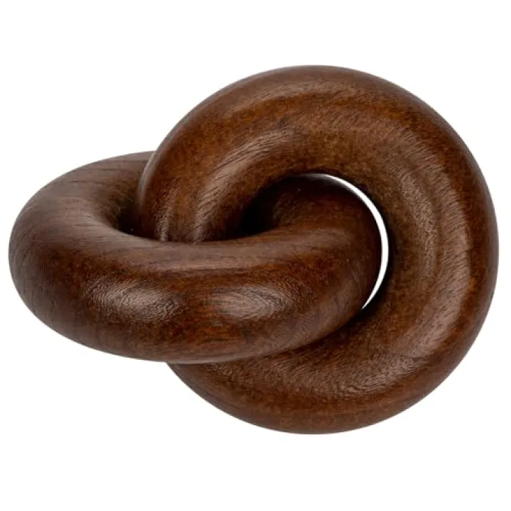 Arborus Table Decor Handcrafted Wooden Knot Sculpture Decor – Modern Nordic Style Decorative Accent for Home, Office, Shelf, and Console Table – Dark Walnut Finish, 7"x4.7"