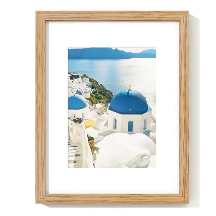 Axeman Diploma Frame For 8.5x11 Certificate Document | Solid Oak Wood 8.5 By 11 Picture With Mat For 6x8 | 8 1/2 x 11 Certificate Frame | Plexiglass And Hanging Hardware Included | Natural