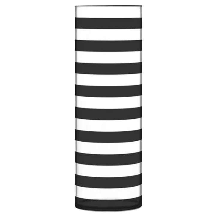 Large Flower Vase Plastic Big Acrylic Cylinder Vases Black White Stripes for Centerpieces Home Decor Translucent