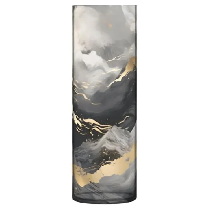 ALAZA Black & Gold Marble Mountain Flower Vase Decorative Floreros for Home Decor Bedroom Living Room Office Table Shelf Bathroom