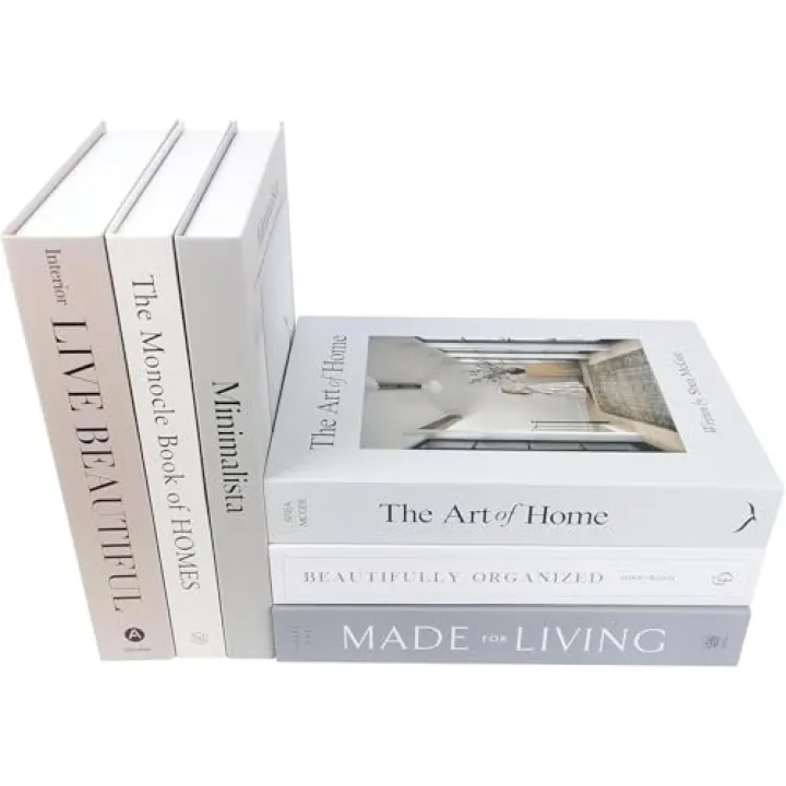 6PCS Decorative Books for Coffee Table-Faux Books for Decoration-Coffee Table Decor-Hardboard Fake Decorative Book for Bookshelf Home Decor Display
