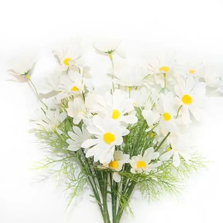 TACOLO Artificial Daisies for Outdoors, 20.8 Inch White Daisy Artificial Flowers, 10 Bundles Faux Wildflowers for Decoration, Wedding, Table Centerpiece