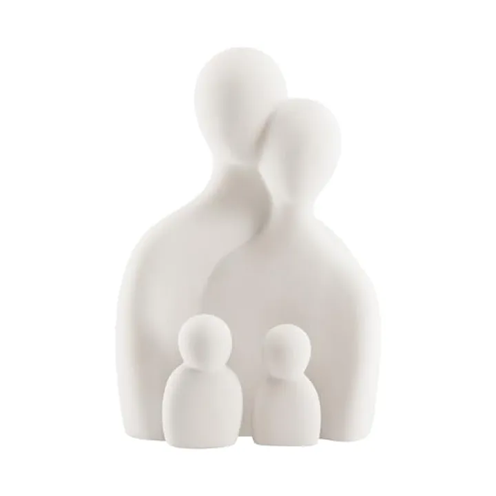 Danya B. Hans Cream Abstract Nesting Three Piece Family of 4 Decorative Accent Matte Ceramic Sculpture Figure Set