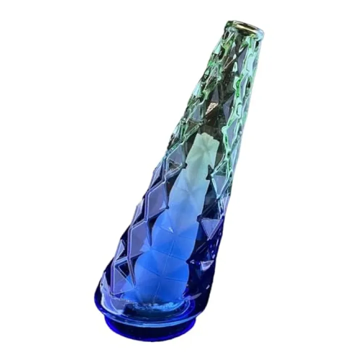 Mini Gradient Crystal Vase, Replacement Top for Table Decoration, Clear Bud Vases in Bulk for Flower (Blue-Green)