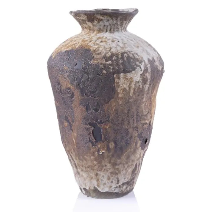 Small Stone Vase,Rustic Vase,Terracotta Decor,Terra Cotta Vase,Distressed Farmhouse Vase,Farmhouse Antique Pottery Vase for Rustic Home Decor, Entrance,Table,Living Room Decor,Shelf,Mantel Decor