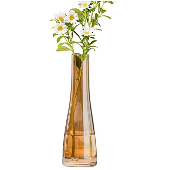 Hand-Made Blown Glass Art Bud Vase Flower Bud Vase Single Stem Vases Decorative Glass Vase Bottles for Centerpiece Wedding Party Home Office Décor