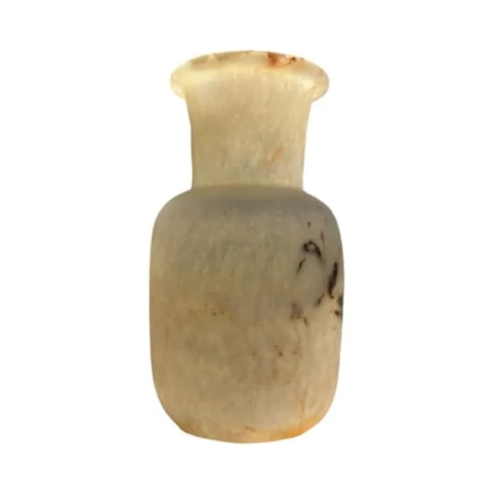 Hand Carved Alabaster Egyptian Museum Replica Vase, 12 x 7 inches (VASE22)