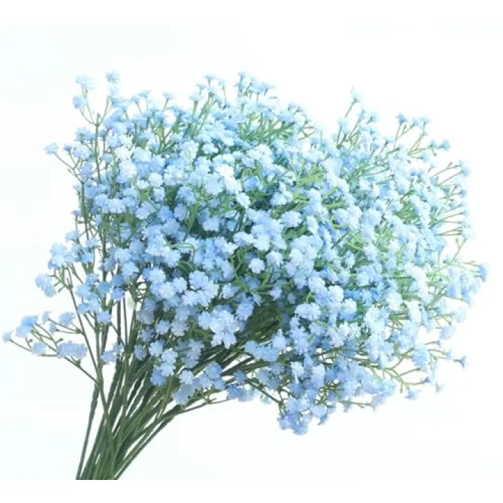 YJPPHDG Babys Breath Artificial Flowers,12 Pcs Fake Babys Breath Real Touch Flowers Wedding Party Home Garden Decoration - Artificial for Decoration (Blue)