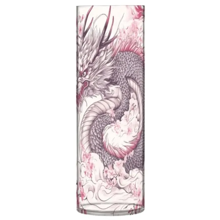 Msyxl Traditional Japanese Dragon Flower Vase 3.9x11.8 in Table Centerpiece Plastic Vase Tabletop Display Bouquet Holder for Home and Wedding Decoration