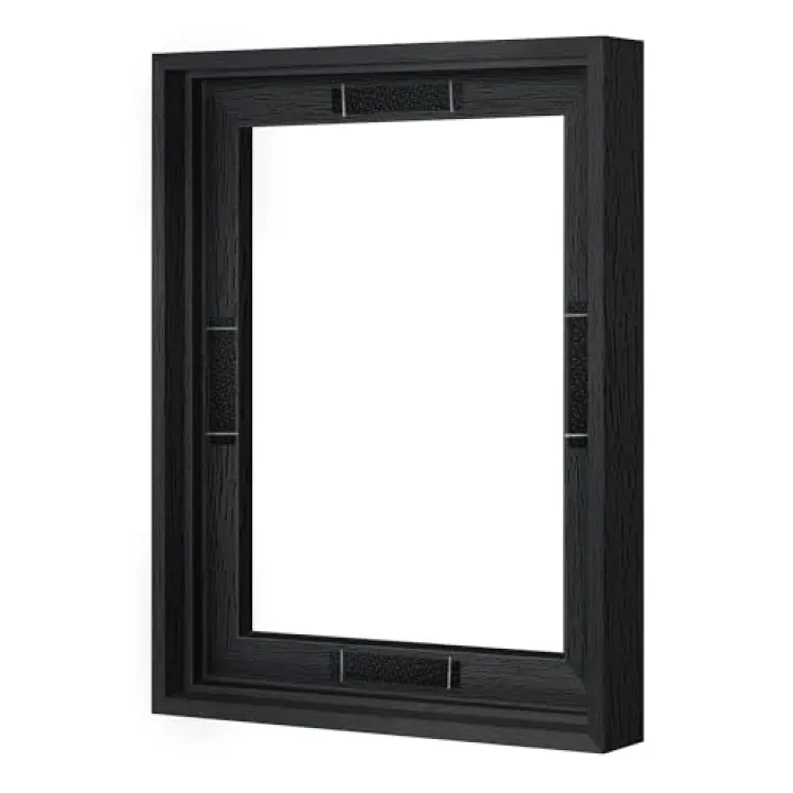 Abtgt 8x10 Canvas Floating Frame with 0.9" Deep, Black Floater Frame for Canvas Paintings with Adhesive, Vertical or Horizontal Wall Art frame for Prints Oil Painting Diamond Decor, 1 Pack.