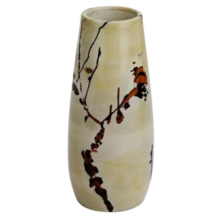 Marble Flower Vase Chinese Art, Vase Decoration,Handmade Vase for Bedrooms, Desks and Cabinets 5.12" H