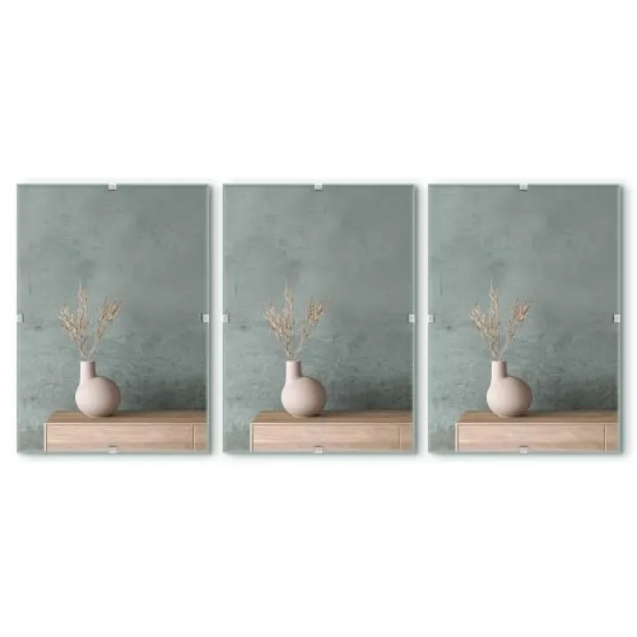 Golden State Art, 5x7 Glass Clip Picture Frame for Display Wall Hanging Photo Frames (3 Pack)