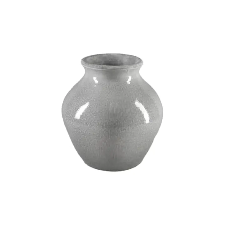 Serene Spaces Living Elegant Speckled Gray Ceramic Vase – Modern Flower Holder with Tapered Edges, 10.5" Tall, Perfect for Home or Office Decor