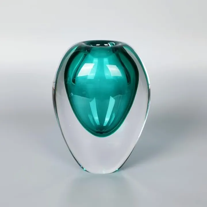 Blue Blown Glass Bubble Vase Collection Modern Art Flower Vase Decoration for Home Decor Living Room Centerpiece Art Vase Decor Room,Living Room,Library,Office（L）