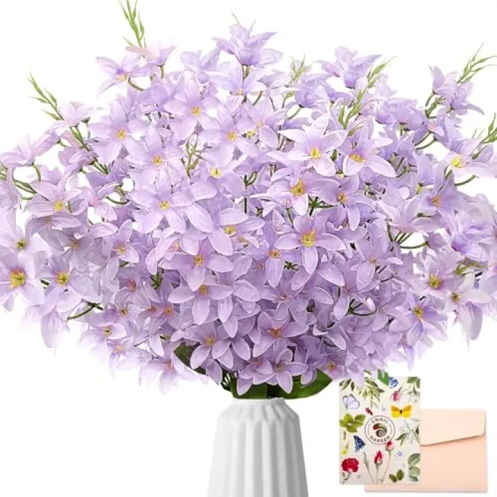SNAIL GARDEN 2Pcs Delphinium Artificial Flowers, 26.7"/68cm Long Stem Larkspur Artificial Flowers, Purple Faux Artificial Snapdragon Flowers for Tall Vase, Home Office Garden Wedding Decor