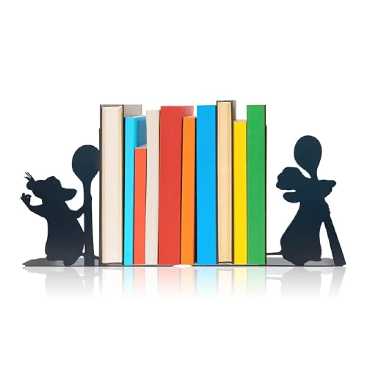 Mouse Decorative Bookends - Versatile Kitchen and Home Décor, 6.5x5.9x1.2 Inches, Ideal for Mouse Birthday Decorations and Mouse Themed Gifts