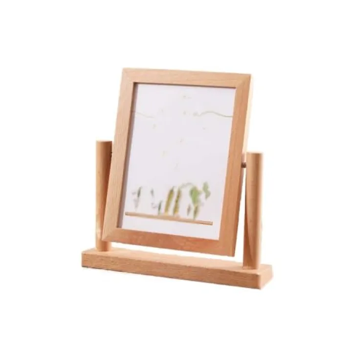 Rotating Floating Picture Frame, Double Sided Picture Frames Wood Picture Frame, Rustic Picture Frame, for Home and Office Decor