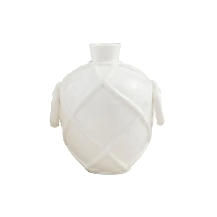 Mud Pie Bamboo Handle Vase, Small, 7.5" x 5.25"