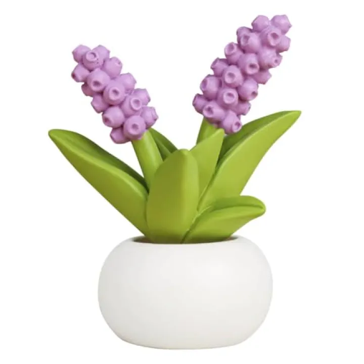 Magicherry Resin Hyacinth Flower with Pot Mini Artificial Hyacinth Potted Plant Resin Figurines Flowers for Car Dashboard Bathroom Home Kitchen Rustic Table Centerpiece Shelf Decor,Purple