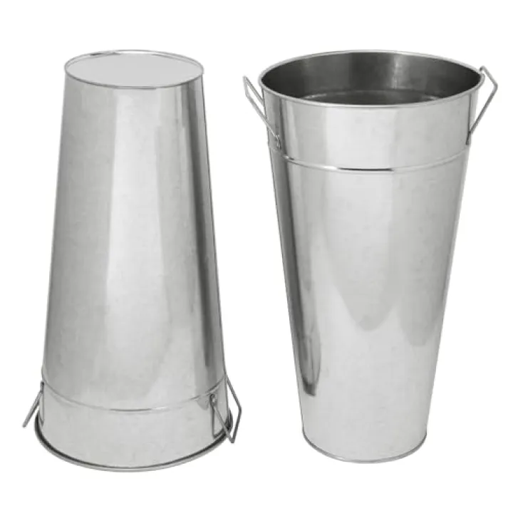 Biugaaufai 2 Pcs 15 Inch High Galvanized Metal Vase, French Flower Bucket Vases, Galvanized Vase for Any Farmhouse, Modern, or Traditional Setting.
