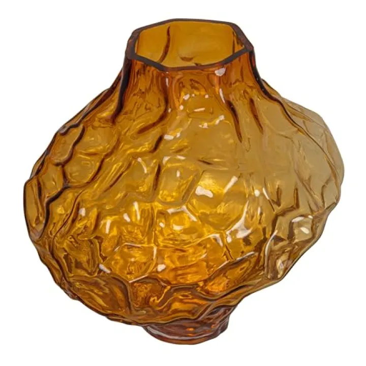 Bloomingville Glass Organic Shaped Vase, Amber Color