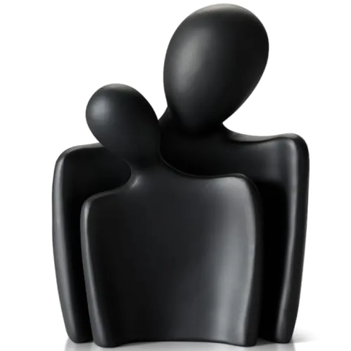 Love Couple Statue-8 Inch, Suitable for Home Modern Art Decor Sculpture Placed in TV Stand, Living Room, Bookshelf, Bedroom for Valentine's Day, Wedding, Anniversary (Black)