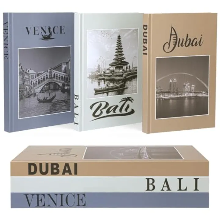 Decorative Books for Home Decor,Coffee Table Books with Real Blank Pages Set of 3,Gifts for Women Mom House Warming Gifts