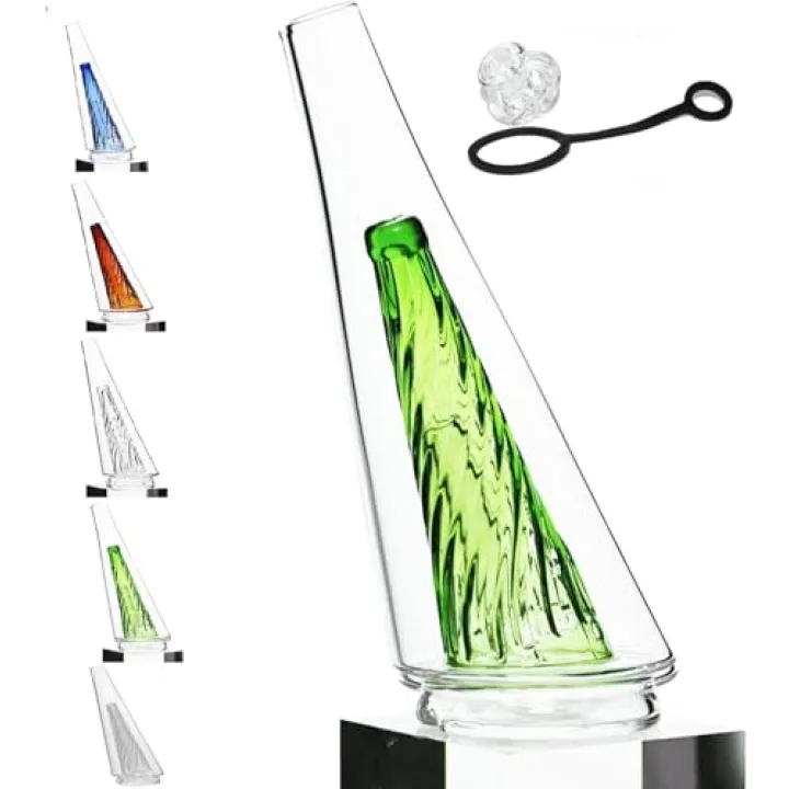 Glass Attachment Accessories, Replaceable Crystal Glass Flower Vase，Cyan yougaizi
