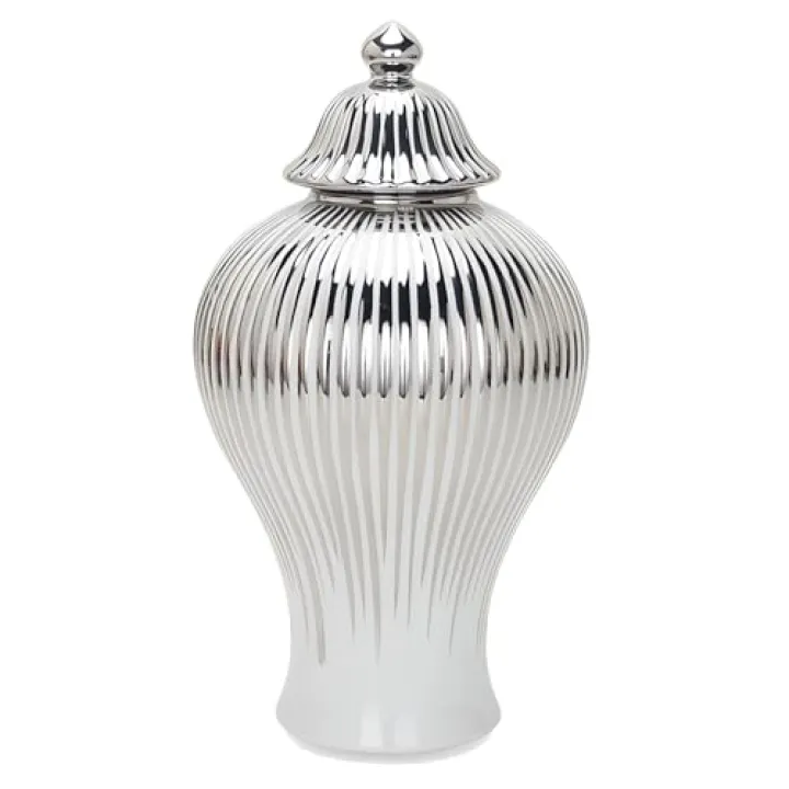 Decorative Ceramic Ginger jar with lid,Storage Ginger jar,Ceramic vase for Home Decor,Entryway,Living Room,Kitchen,Table Center vase(Large,Small)