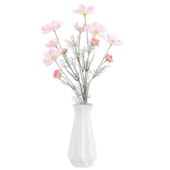 2 PCS Cosmos Plants, Artificial Fake Flowers, Pink Silk Flower Arrangement for Indoors and Outdoors, Fabric Flowers Decoration and Crafts for Weddings, Banquets, Flower Parties, Homes, and Hotels