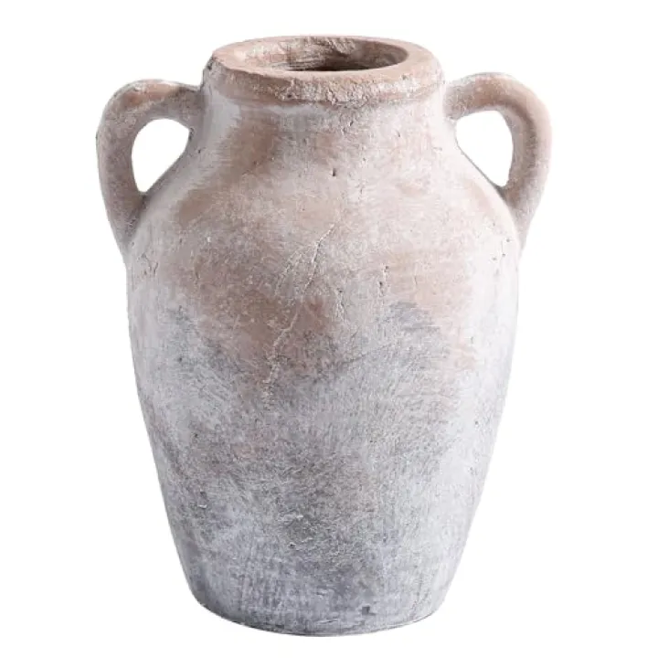 shlpchyub Rustic Farmhouse Decor - 8.46" Brown Ceramic Rustic vase with Dual Handles, Perfect for Home Decor, Vintage,Flower or Decorative vase