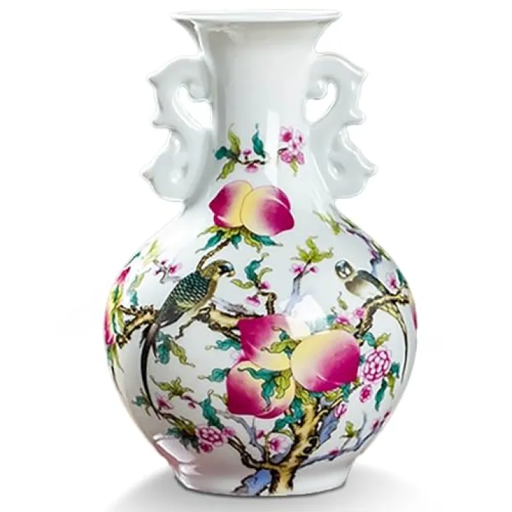 MTME Porcelain Figurines, Jingdezhen Decorative Flower vase, Ear Bottle, Home Decor, Wedding Gifts, Aesthetic Sculpture Home décor