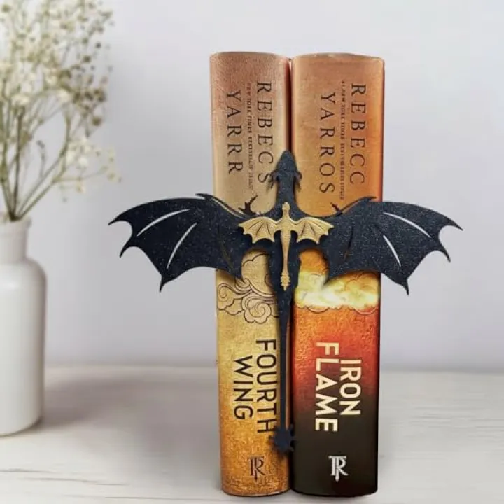 Tostmrks Handmade Dragon Bookshelf Decoration - Fantasy Dragon Books, Book Accessories for Book Lovers, Fourth Wing and Acotar Shelf Decoration, Fantasy Fans, Improved Durable Edition Tail