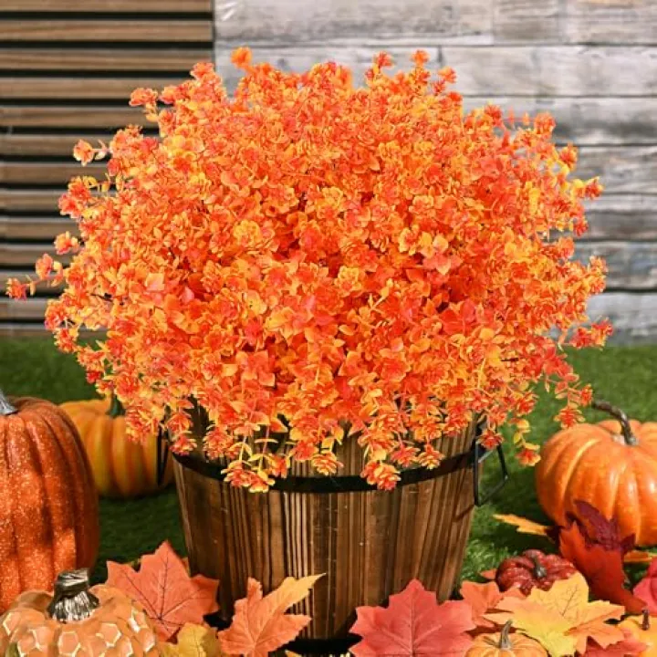 Waipfaru Fall Decor, Fake Mums, 12 Bundles Fall Flowers, UV Resistant Artificial Flowers for Outdoors, Fall Flowers Plants Artificial for Decoration for Home Porch Thanksgiving, Yellow