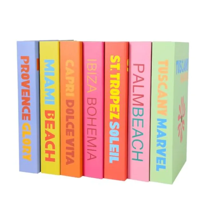 Xydedoing 7 Pieces Decorative Books Set Colorful Faux Book Spines, 10.5 x 6.7 * 1.65 inches,Coffee Table Book Decor Modern Fake Books for Decoration, Coffee Table Decorative Book Bookshelf Home Decor
