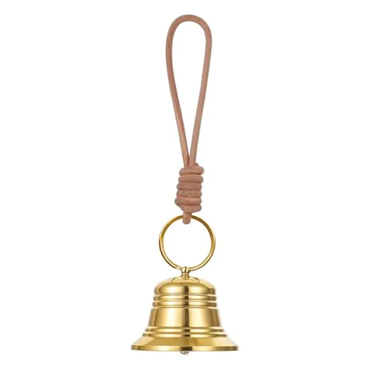 Small Brass Hanging Bell for Door Knob Decoration Vintage Small Hanging Bell for Door Knob Gold Brass Bells for Home Garden Decor Shopkeepers Bells on Rope Garden Decoration