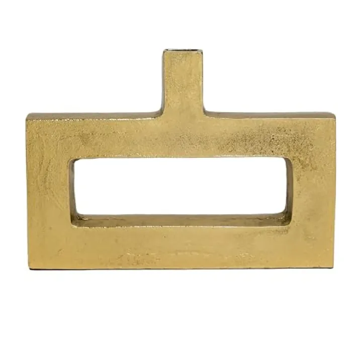 IHI est. 1986 Modern Gold 10 x 14.5 x 2 Aluminum Decorative Flower Vase - Elegant Centerpiece for Home Decor