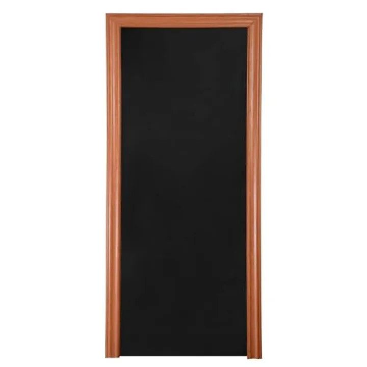 JUZIHAI Solid Black Door Cover Decoration, Stretch Fabric Front Door Backdrop for Indoor Outdoor Porch Home Wall Holiday Party Decor, 35x79 in