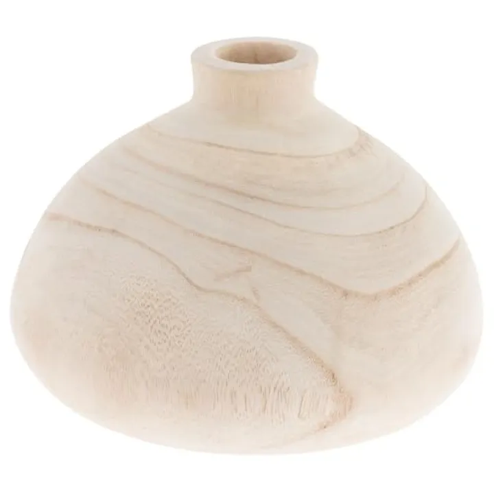 Karma, Paulownia Wood Vase - Boho Decorative Flower Vase, Natural