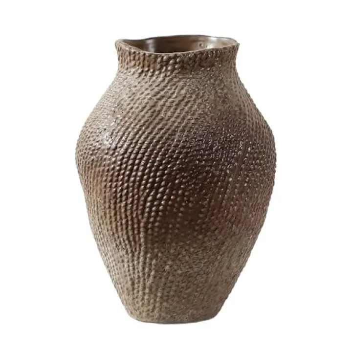 Ceramic Large Vase for Home Decor, Reactive Glaze Decorative Flower Vase, Modern Rustic Farmhouse Vase for Kitchen, Shelf, Living Room, Bedroom, Office, Table Centerpiece Decoration, 11.8 Inch Tall
