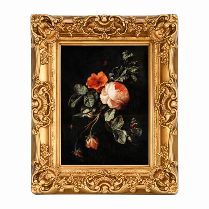 HAOYUANFRAME 6X8 Vintage Picture Frame, Ornate Gold Baroque Antique Style with Glass Front, 6 X 8 Photo Frame for Tabletop Wall Hanging Display