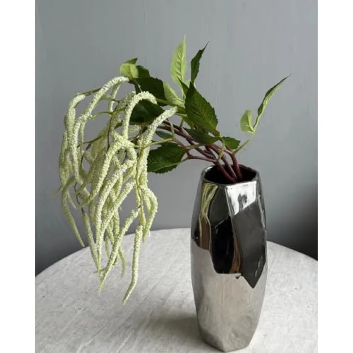 QFSH 3Pcs Artificial Amaranthus Flower Fake Hanging Green for Wedding Bouquets Home Decor Arrangement Photo Props Party Decoration 37''(White)